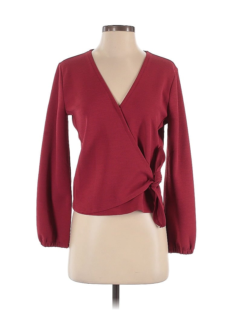 TeXTURE & THREAD Madewell Burgundy Red Long Sleeve Blouse Size S - photo 1