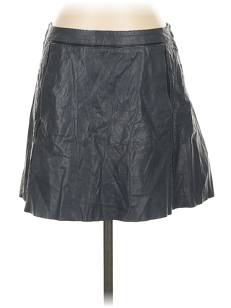Pre-owned Vince Leather Skirt In Blue