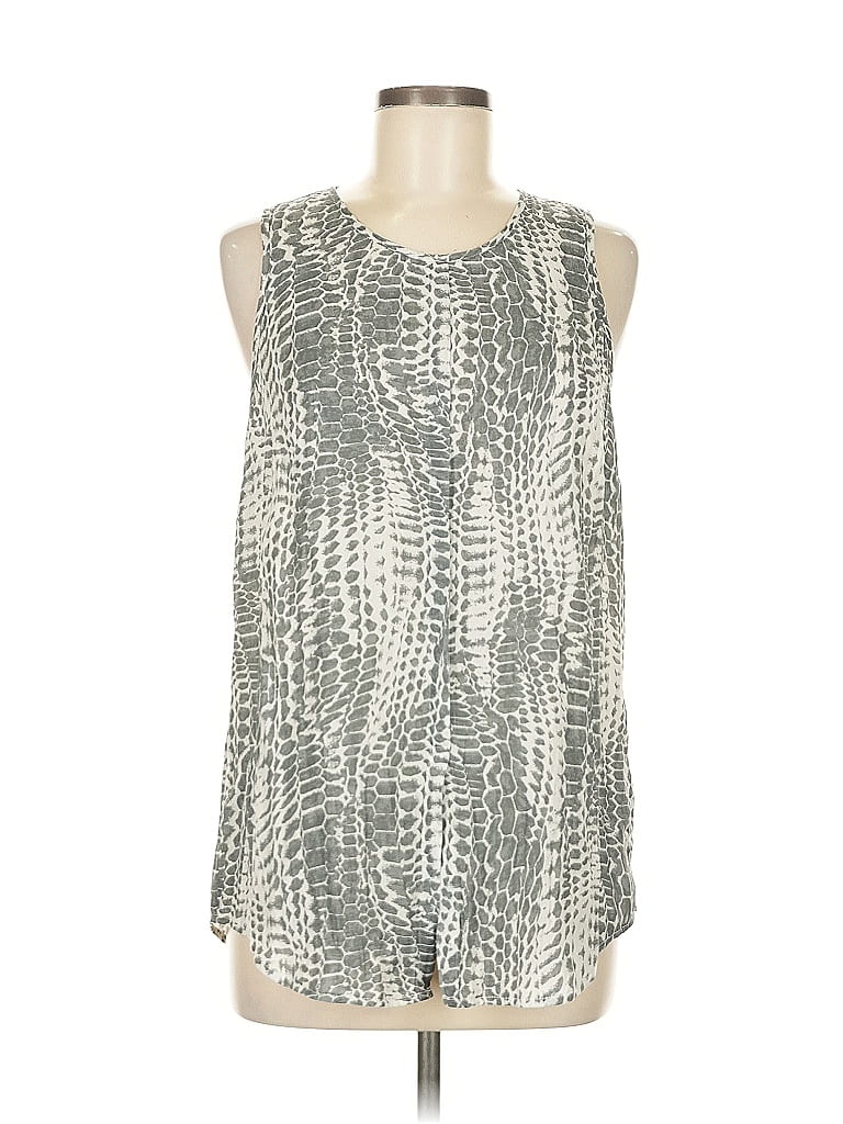 Tart 100% Polyester Silver Sleeveless Blouse Size M - photo 1