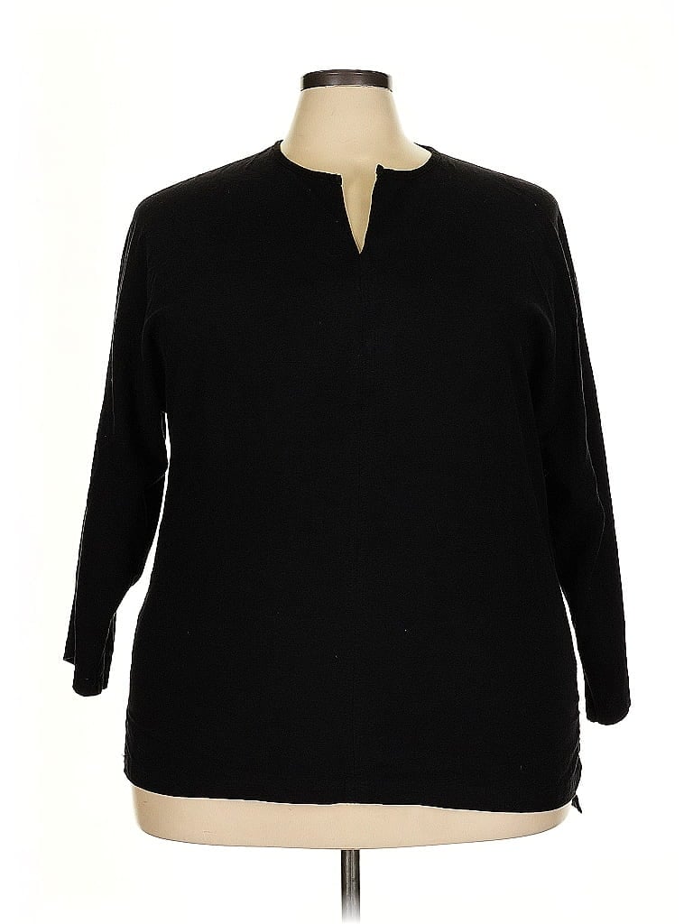 Pre-owned Assorted Brands 3/4 Sleeve Blouse In Black