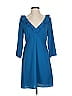 Cooper & Ella 100% Polyester Solid Blue Casual Dress Size S - photo 1