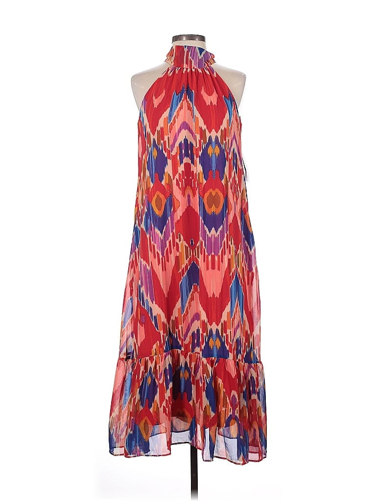 Donna Ricco 100% Polyester Print Red Casual Dress Size 2 - photo 1