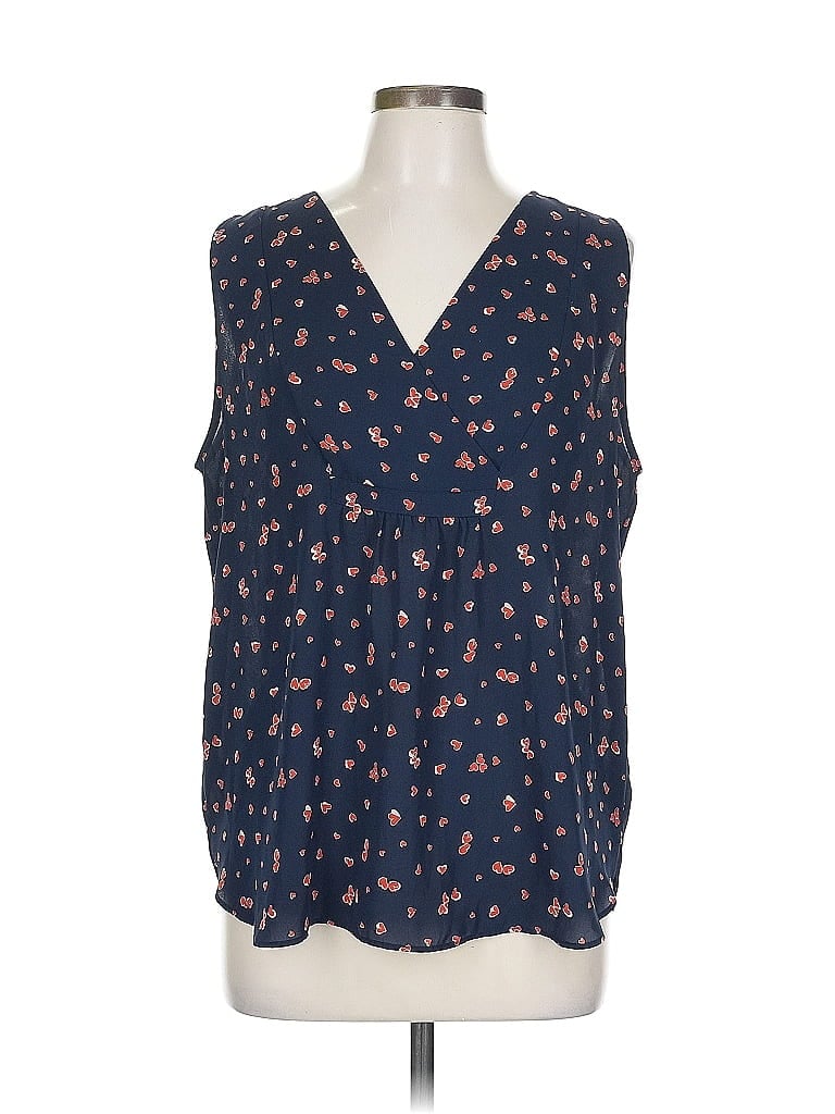 Ann Taylor LOFT Outlet 100% Polyester Blue Sleeveless T-Shirt Size L - photo 1