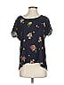 Splendid 100% Rayon Black Blue Short Sleeve Blouse Size XS - photo 1
