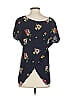 Splendid 100% Rayon Black Blue Short Sleeve Blouse Size XS - photo 2