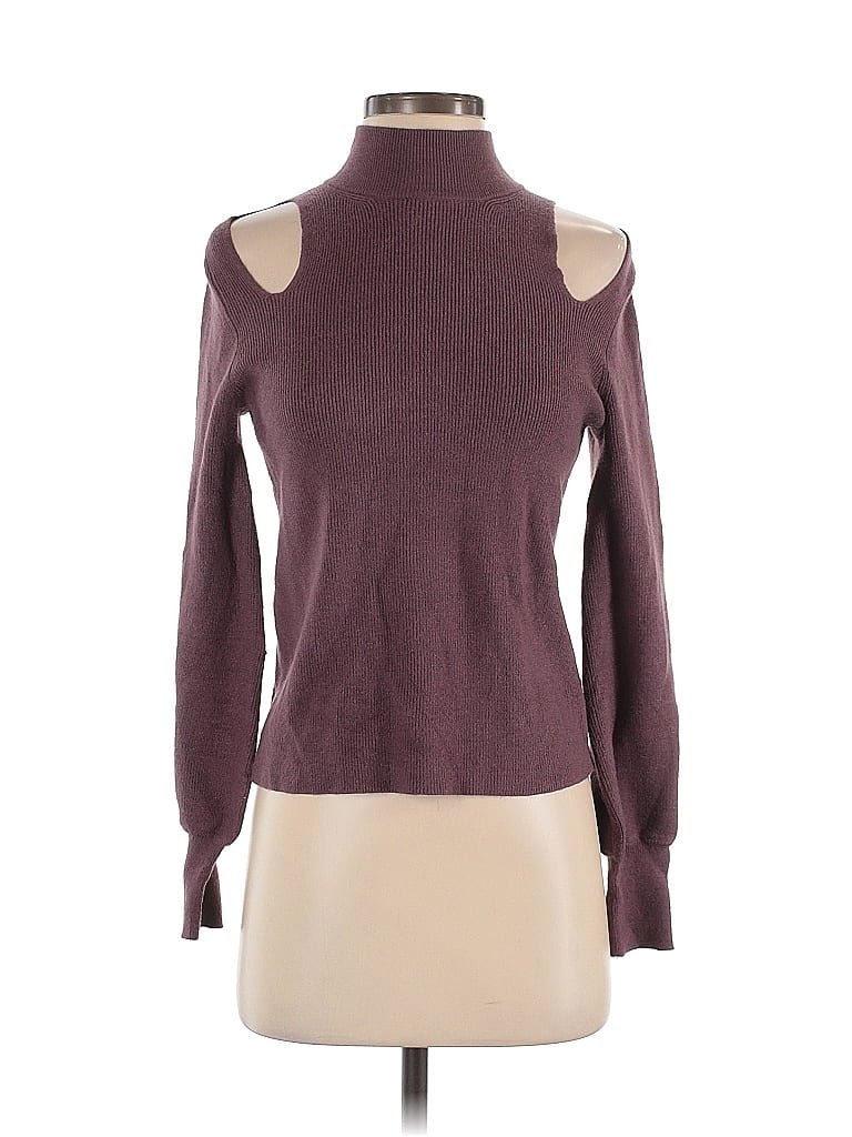 Pre-owned Express Long Sleeve Top Burgundy Turtleneck Tops