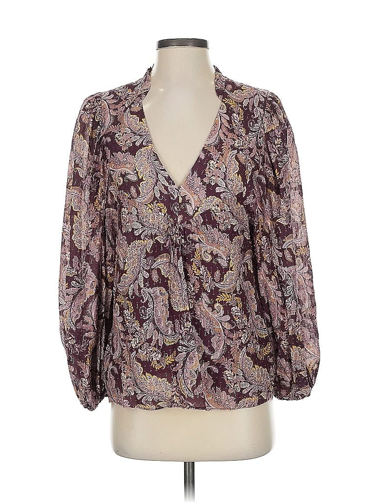Pre-owned Intermix 3/4 Sleeve Blouse In Purple