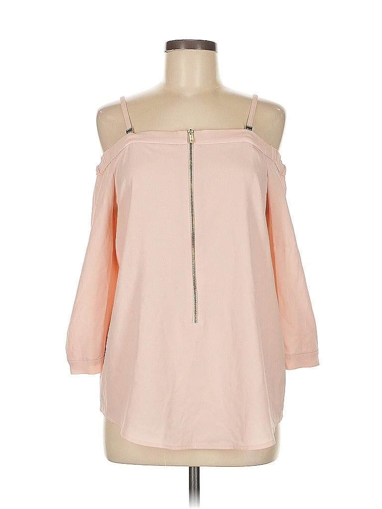 Pre-owned Calvin Klein 3/4 Sleeve Blouse In Pink