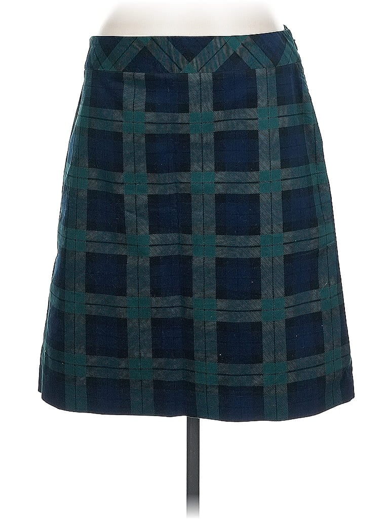 Talbots Outlet Plaid Teal Casual Skirt Size 12 - photo 1