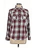 Ariat 100% Cotton Plaid Burgundy Long Sleeve Button-Down Shirt Size M - photo 1