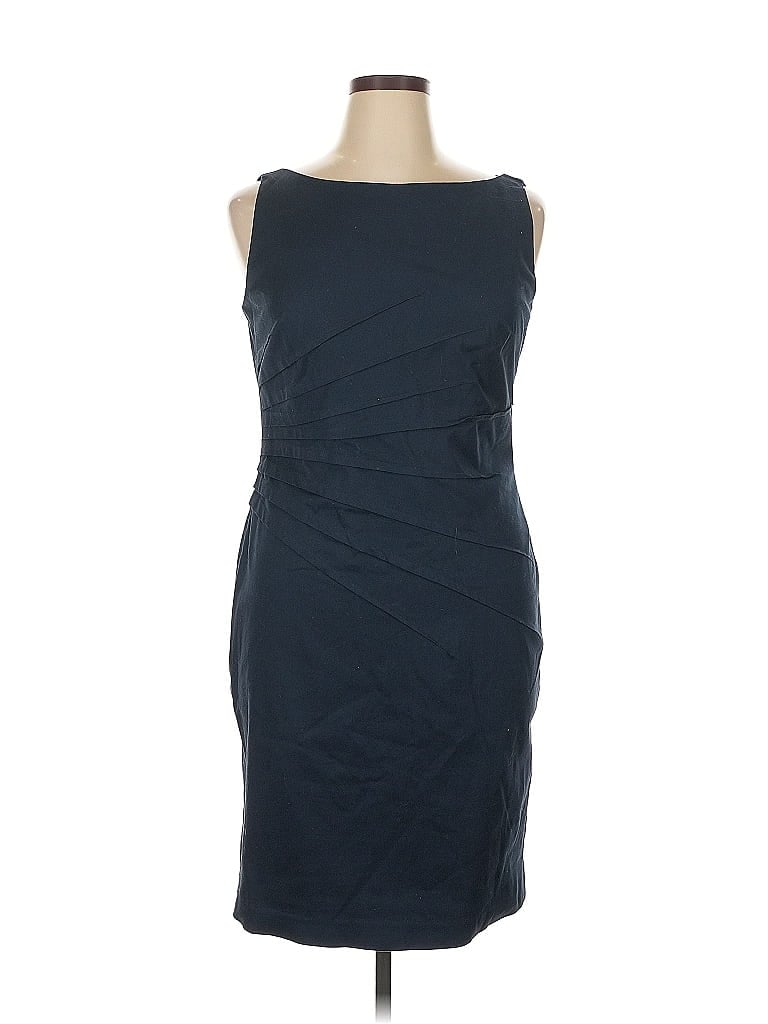 David Meister Solid Blue Cocktail Dress Size 14 - photo 1