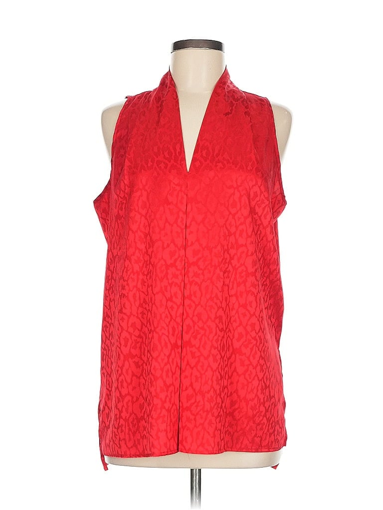 Pre-owned Floral & Ivy Tank Top Red Halter Neckline Tops