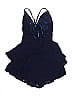 Polly 100% Polyester Blue Overall Shorts Size 0 - photo 2
