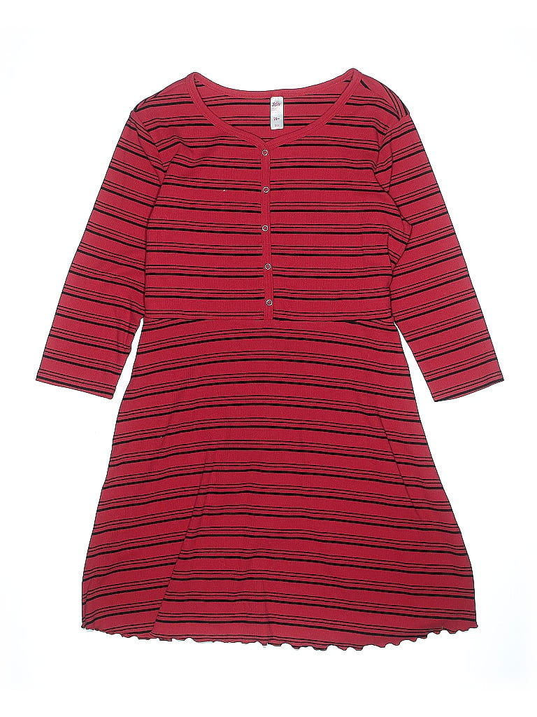 Justice Stripes Burgundy Red Dress Size 20 (big kids) - photo 1