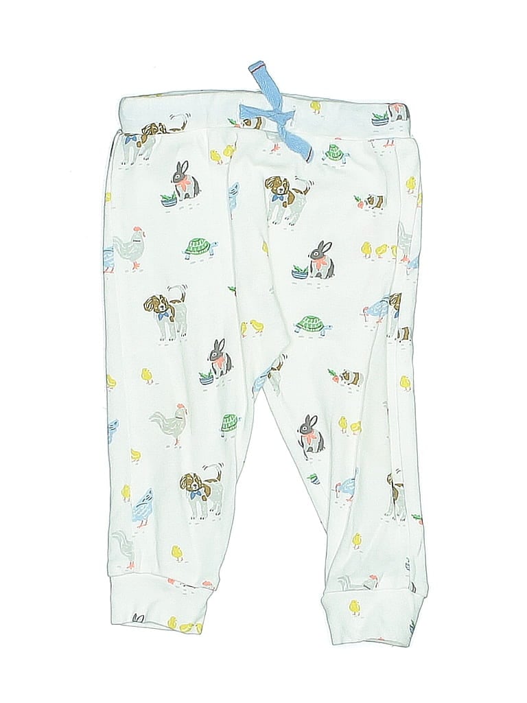 Baby Boden 100% Cotton Print White Sweatpants Size 6-9 mo - photo 1