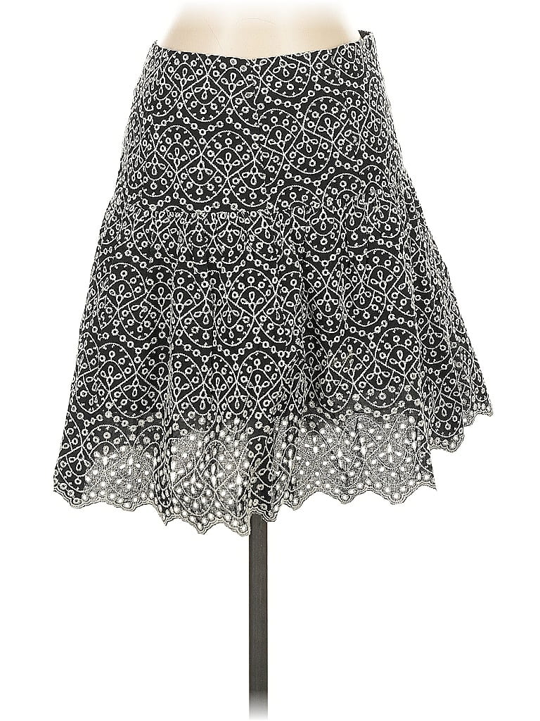 Express 100% Cotton Paisley Silver Casual Skirt Size 4 - photo 1