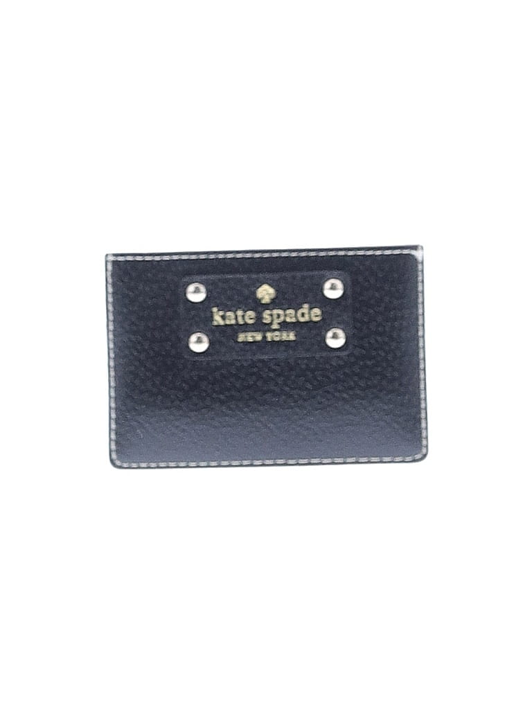 Kate Spade New York 100% Leather Blue Black Leather Card Holder One size - photo 1