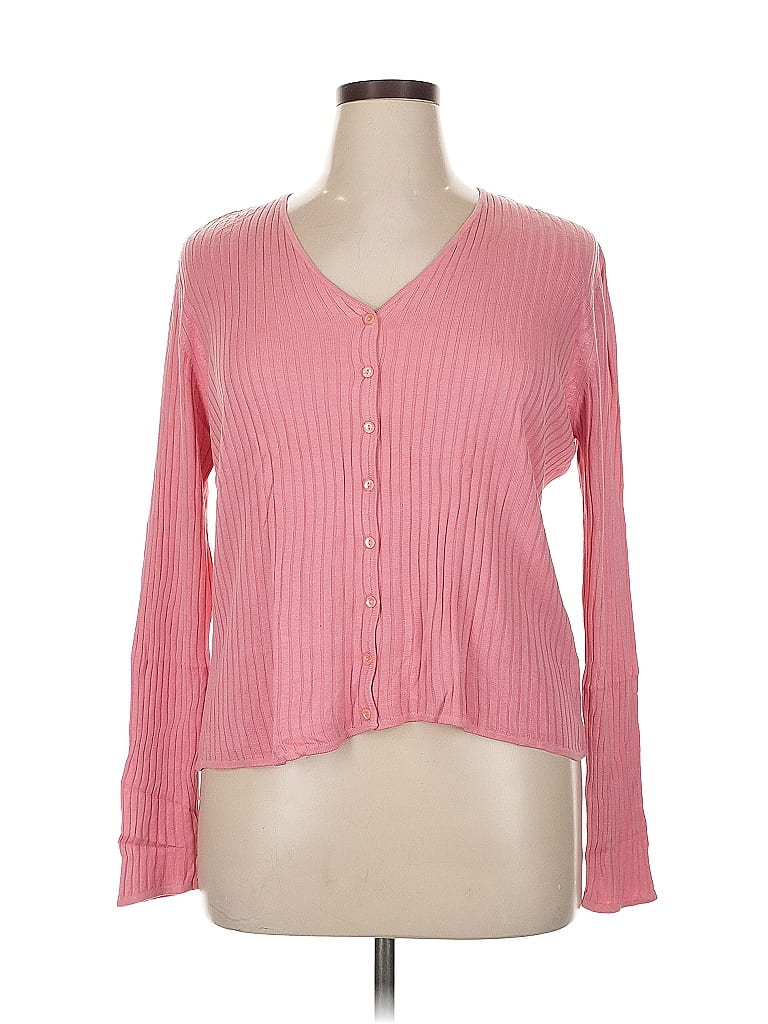 August Silk Pink Silk Cardigan Size XL - photo 1