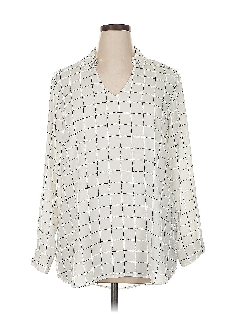 Pre-owned Apt. 9 3/4 Sleeve Blouse In White