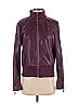 G by Giuliana Rancic 100% Polyester Burgundy Faux Leather Jacket Size S - photo 1