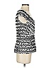Tadashi Shoji Silver Black Short Sleeve Top Size XS - photo 4