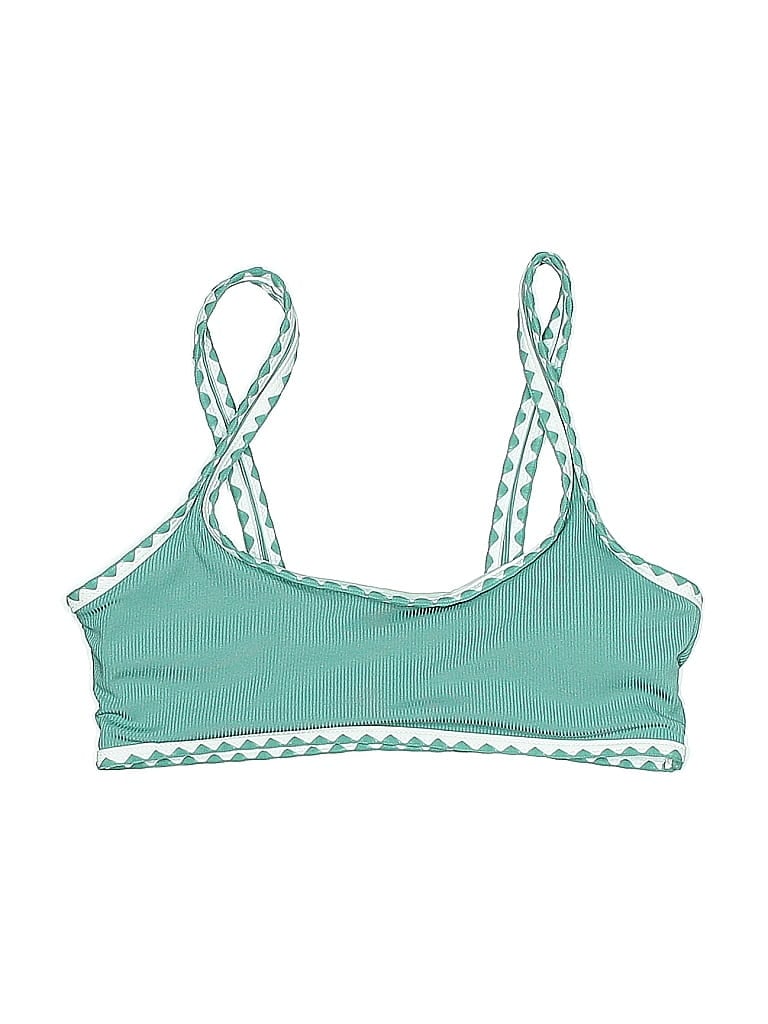 UNBRANDED Pre-owned Swimsuit Top Teal Swimwear In Blue