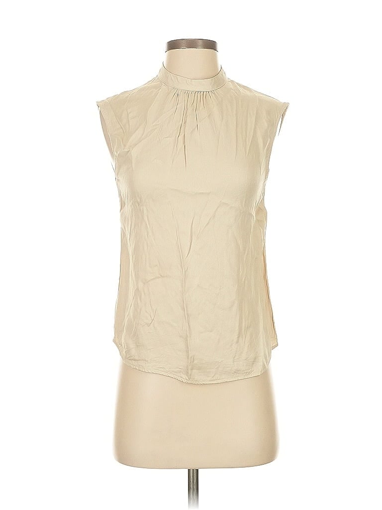 Pre-owned Mng Sleeveless Blouse In White