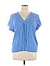 Counterparts Blue Short Sleeve Blouse Size XL - photo 1