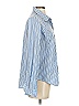 Evereve Stripes Blue Long Sleeve Button-Down Shirt Size S - photo 4