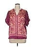 DR2 100% Polyester Purple Short Sleeve Blouse Size XL - photo 1