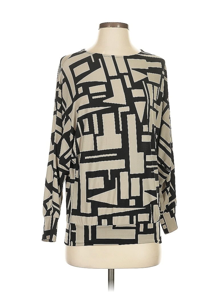 SUSAN GRAVER Pre-owned Long Sleeve Blouse In Silver