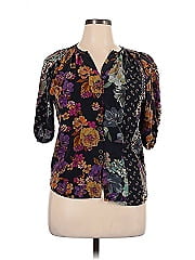 Johnny Was Short Sleeve Silk Top