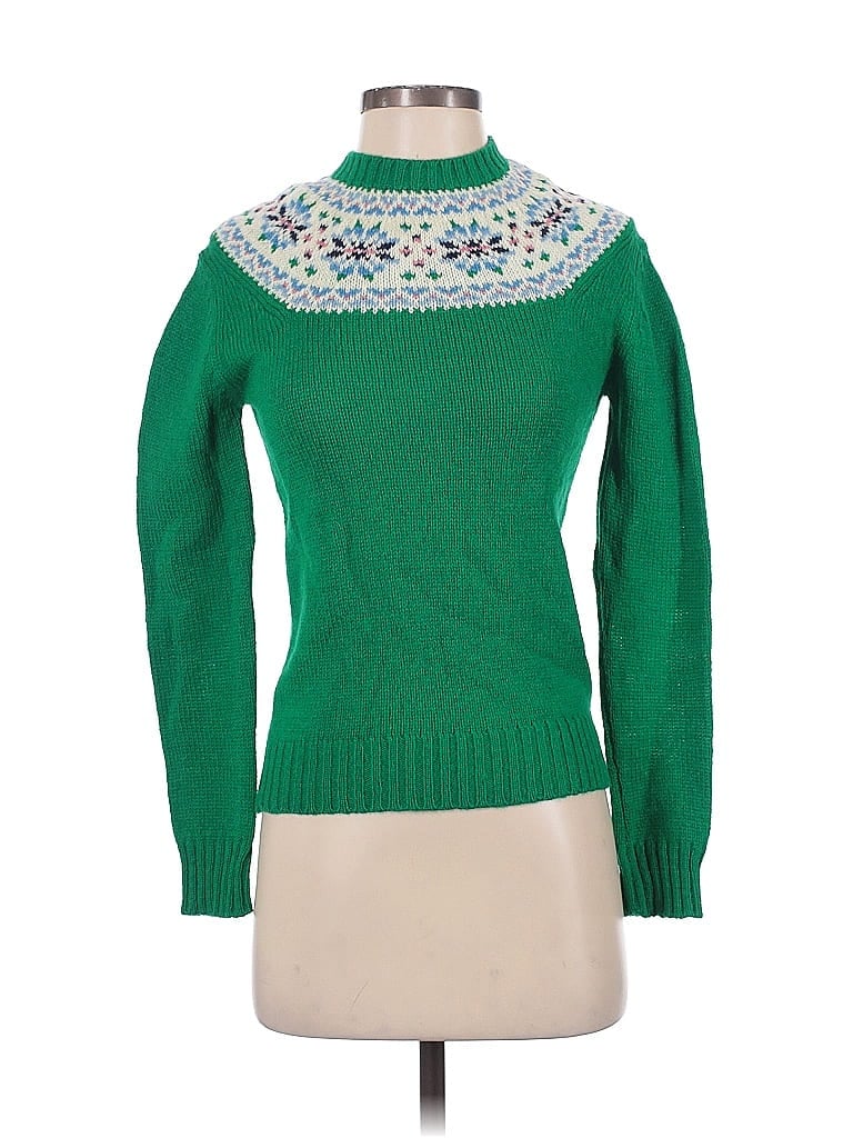 ASTON 100% Wool Green Wool Pullover Sweater Size EU 34 / US 4 - photo 1