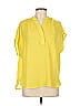 Violet & Claire 100% Polyester Yellow Short Sleeve Blouse Size L - photo 1