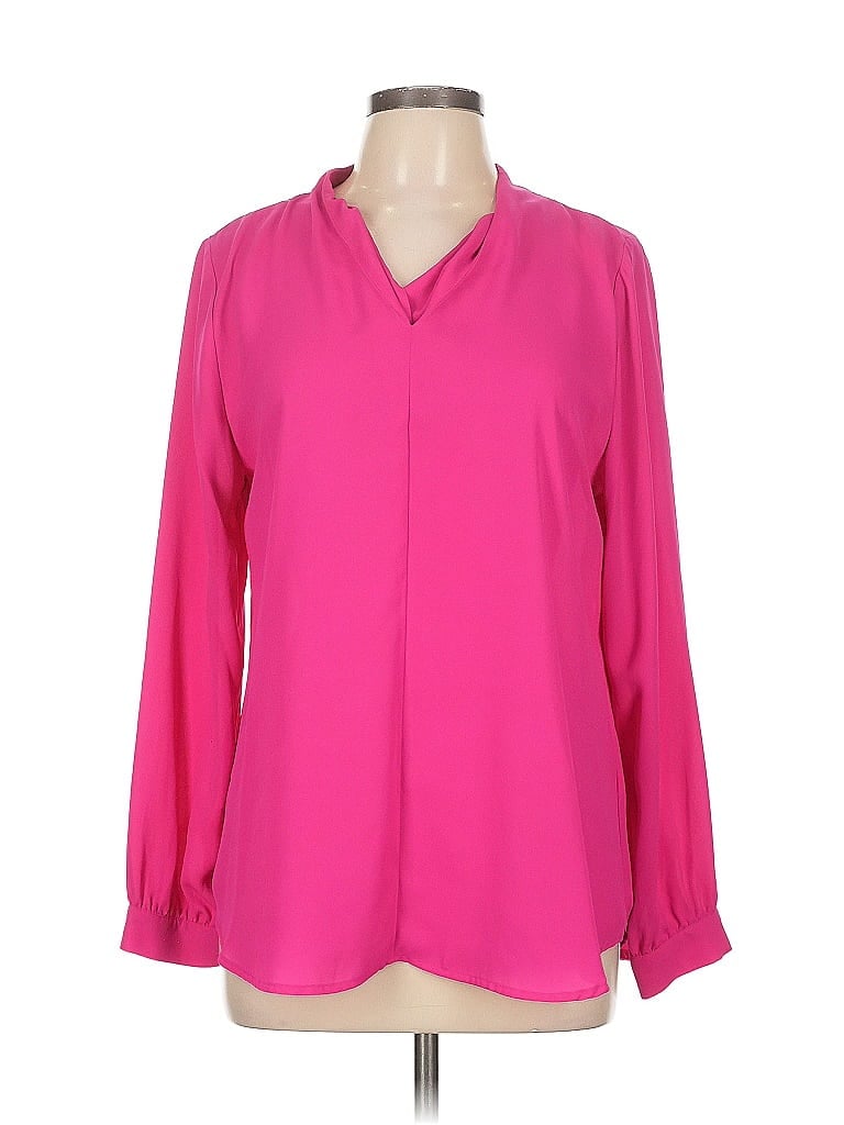 Violet & Claire 100% Polyester Pink Long Sleeve Blouse Size L - photo 1