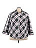 Foxcroft Plaid Gray 3/4 Sleeve Button-Down Shirt Size 22 - photo 1