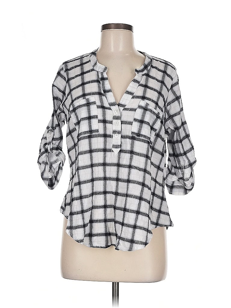 Pre-owned Torrid 3/4 Sleeve Blouse In Gray