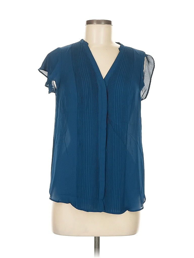 Pre-owned H&m Short Sleeve Blouse In Blue