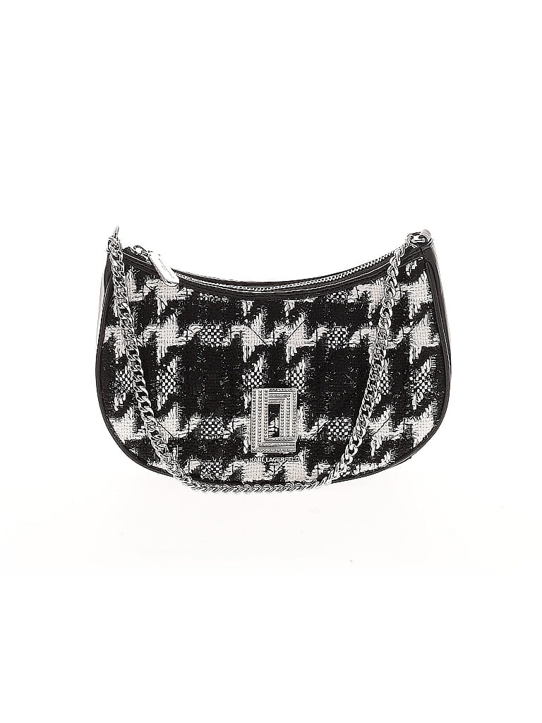 Karl Lagerfeld Paris Houndstooth Black Satchel One size - photo 1