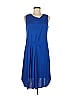 Akris Punto 100% Viscose Solid Blue Cocktail Dress Size 8 - photo 1