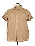 Roaman's Solid Tan Short Sleeve Blouse Size 22 - photo 1