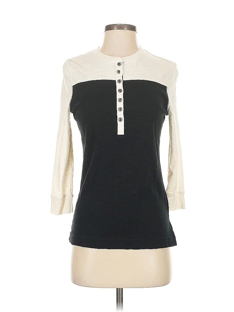 Lauren Jeans Co. 100% Cotton Ivory Black Long Sleeve Henley Size S - photo 1