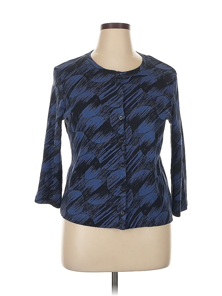 Pre-owned Rafaella Cardigan Sweater In Blue