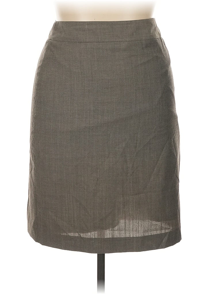 Pre-owned Ann Taylor Factory Wool Skirt In Gray