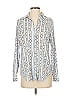 Ann Taylor 100% Polyester Stripes Silver Long Sleeve Blouse Size S - photo 1