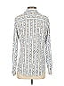 Ann Taylor 100% Polyester Stripes Silver Long Sleeve Blouse Size S - photo 2