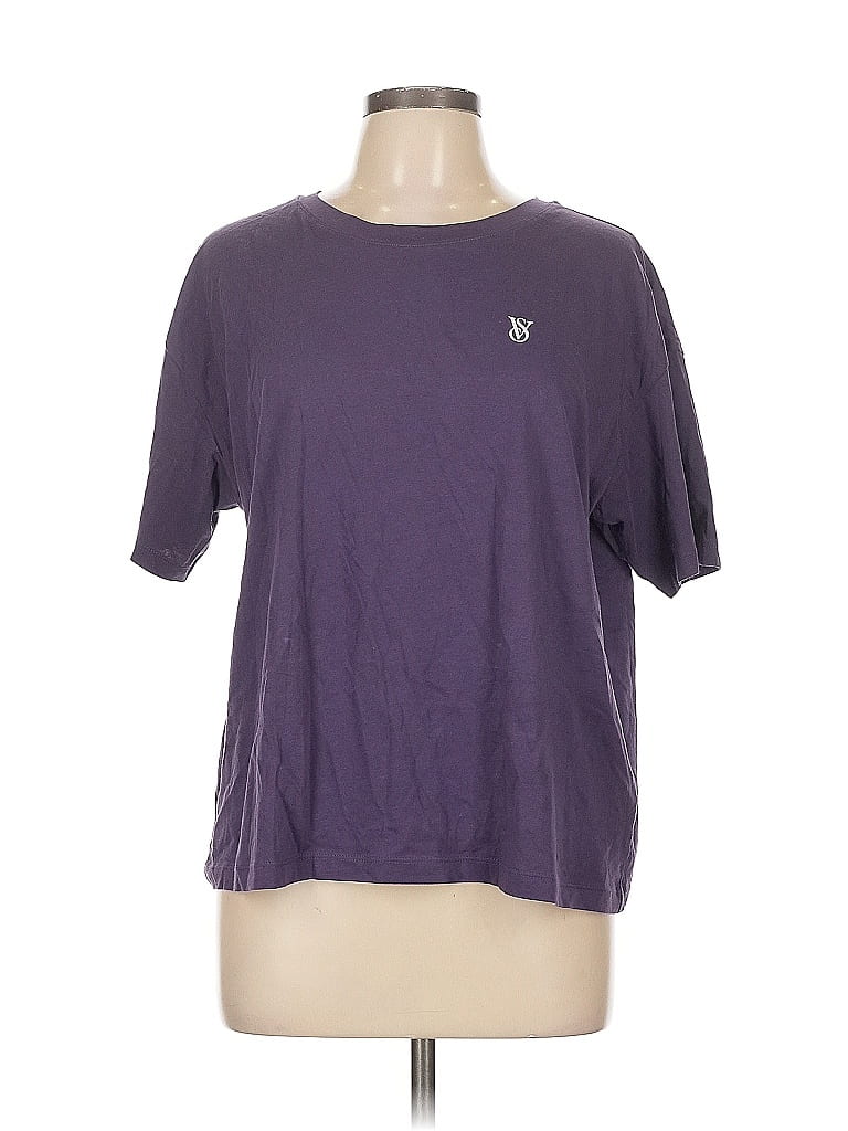 Victoria's Secret 100% Cotton Purple Short Sleeve T-Shirt Size L - photo 1