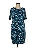 Connected Apparel Print Blue Cocktail Dress Size 16 - photo 1