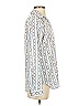 Ann Taylor 100% Polyester Stripes Silver Long Sleeve Blouse Size S - photo 4
