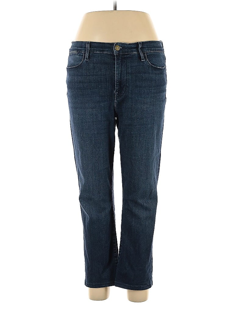 FRAME Denim Chevron-herringbone Blue Jeans Size 32 waist - photo 1